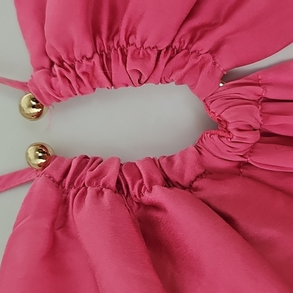 Nicholas Elegant Silk Pink Halter Dress. Maxi Sexy - Picture 4 of 11